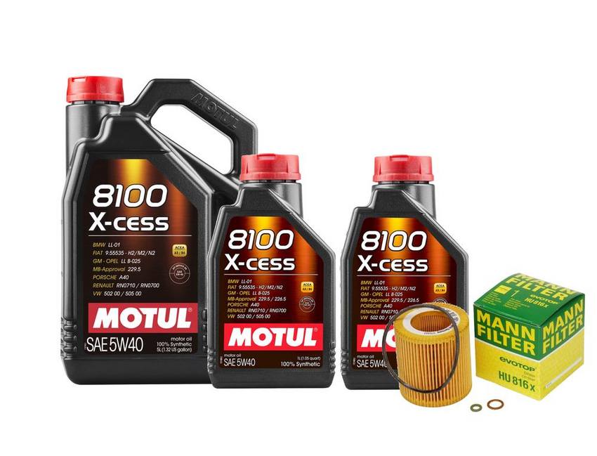 BMW Engine Oil Change Kit - Motul 11427953129 (5W40) (X-CESS 8100)